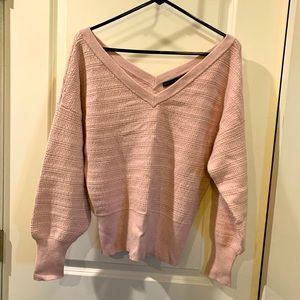 WHBM DOUBLE V NECK SWEATER